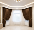 Elegant Corner Window Curtain Setup with Soft Sheer Panel