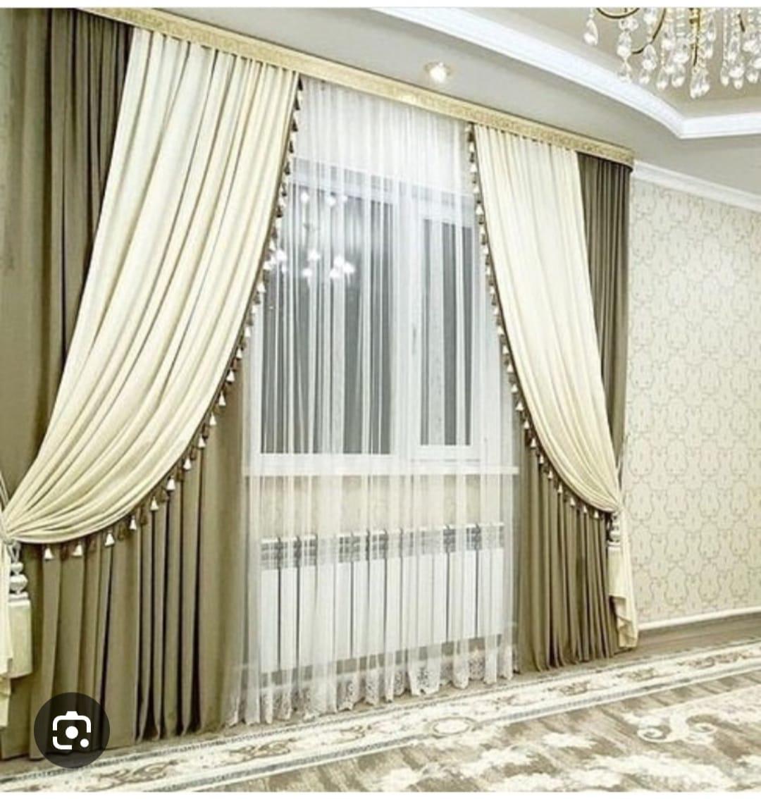 Luxury Layered Blackout Curtains with Sheer Panels – Elegant Tassel Trim Window Drapes for Living Room & Bedroom